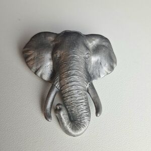 Vintage AJC Elephant Pin Silvertone brooch American Jewelry Company Lucky